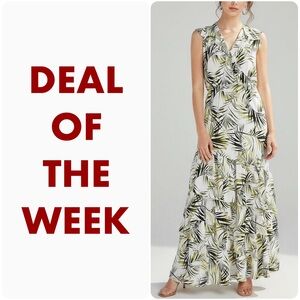 MISA LOS ANGELES Maxine Maxi Dress, Green/White, XS